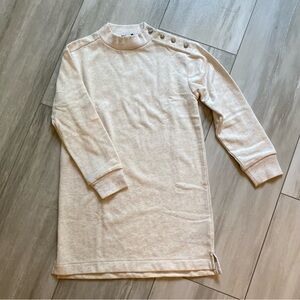 NWOT Crewcuts Heathered Oatmeal Disco Dress with Sparkle Buttons, girls size 7